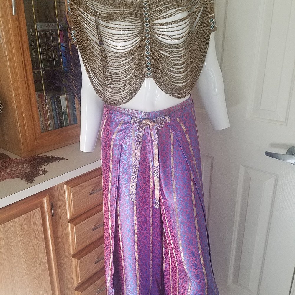 Silk Wrap-around Harem Pants